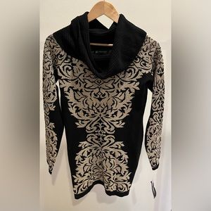 INC black with gold metallic dressy sweater. Brand new with tags.